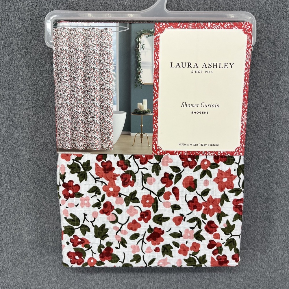 Laura Ashley Shower Curtain Floral Emogene Fabric‎ Cottage Garden 72 X 72